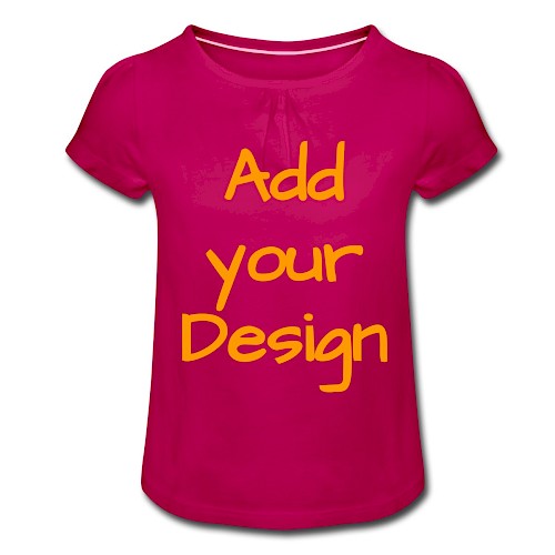 Girl's T-Shirt with Ruffles fuchsia