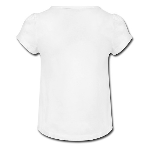 Tyttöjen t-paita, jossa rypytyksiä Hinten valkoinen