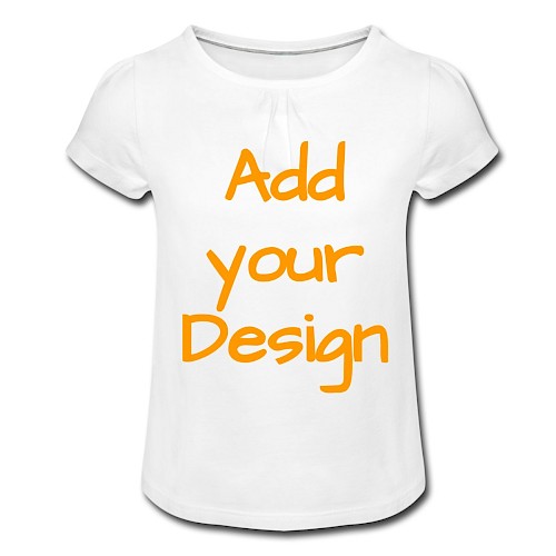 Tyttöjen t-paita, jossa rypytyksiä valkoinen