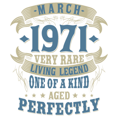 Zoom image Vintage mars 1971 Födda Legender Födelsedag