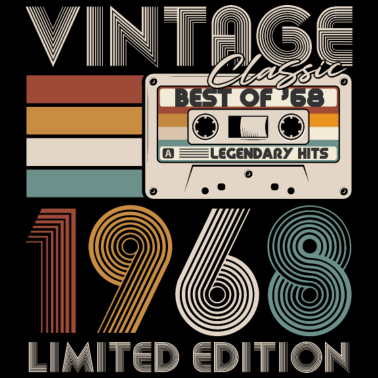 Zoom image Vintage 1968 Vintage Født Fødselsdag Retro