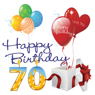 Zoom image 70th Hyvää syntymäpäivää ilmapallot kynttilät ja lahja