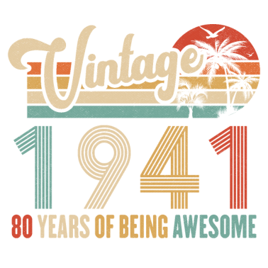 Zoom image Vintage 1941 Vuosipäivä 80 vuotta olla mahtava