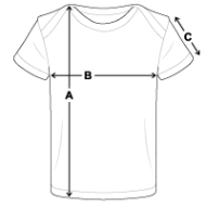 Maglietta ecologica per neonato Panoramica delle dimensioni