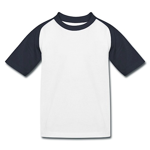 Kinder Baseball T-Shirt Vorne Weiß/Navy