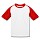thumbnail Kinder Baseball T-Shirt Vorne Weiß/Rot