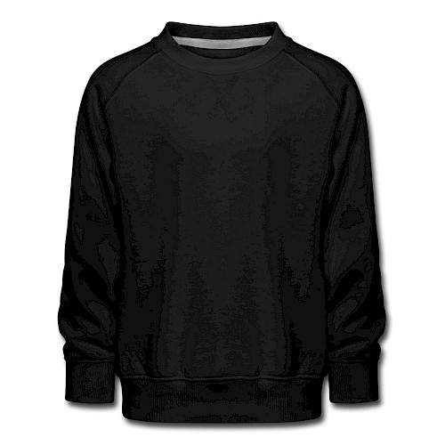 Kinder Premium Pullover Vorne Schwarz