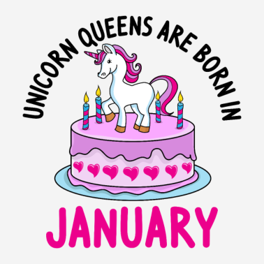 Zoom image Unicorn birthday January January birthday saying