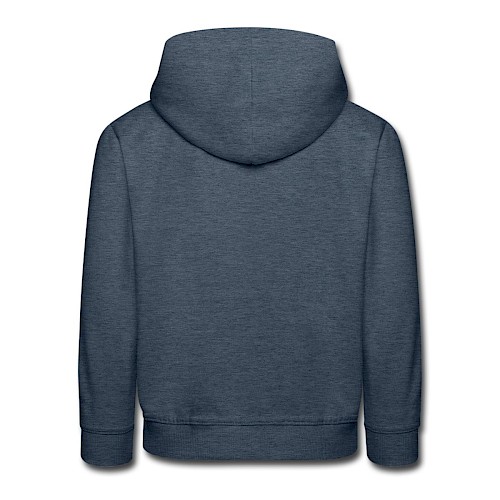 Kinder Premium Hoodie Hinten Jeansblau
