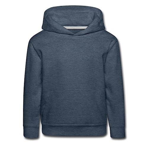 Kinder Premium Hoodie Vorne Jeansblau