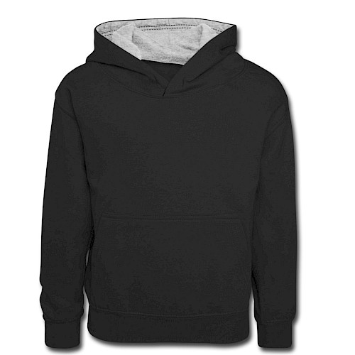 Kids’ Contrast Hoodie Vorne black/heather grey