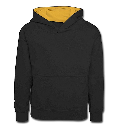 Kids’ Contrast Hoodie Vorne black/gold