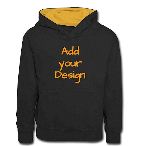 Kids’ Contrast Hoodie black/gold