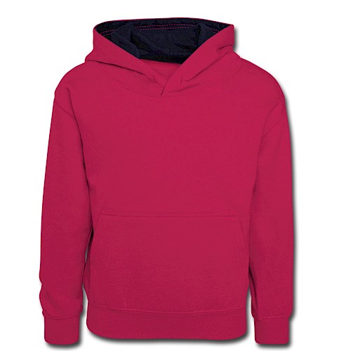 Kids’ Contrast Hoodie Vorne pink/navy