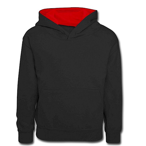 Kids’ Contrast Hoodie Vorne black/red