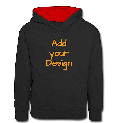 Kids’ Contrast Hoodie black/red