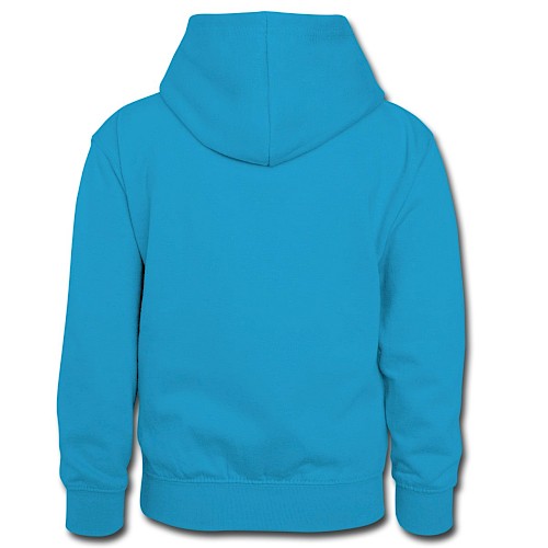 Teenager Kontrast-Hoodie Hinten Pfauenblau/Grau meliert