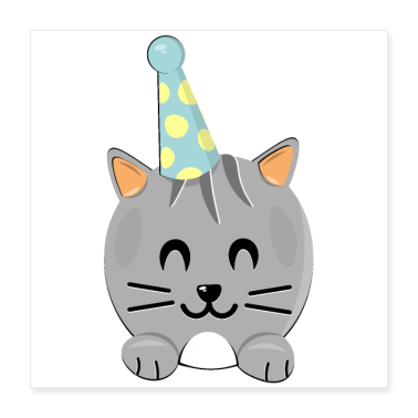 verjaardag gezegde  - Kat viert verjaardag met kinderen, feestelijk leuk