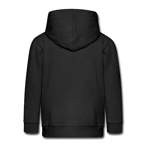 Kinder Premium Kapuzenjacke Hinten Schwarz