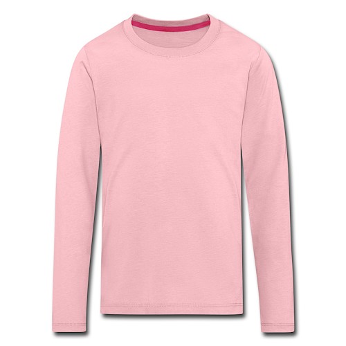 Kinder Premium Langarmshirt Vorne Hellrosa