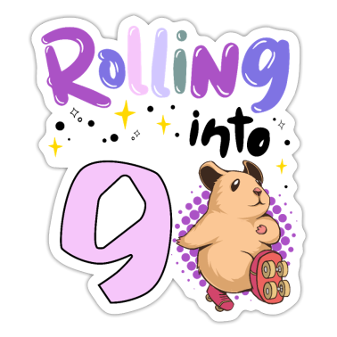Dicho de cumpleaños  - 9º cumpleaños Hamster Rolling into 9 años