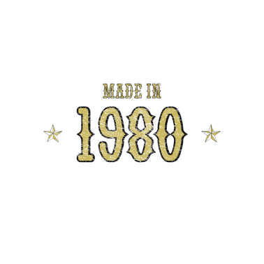 Zoom image Złote logo urodzinowe na rok urodzenia 1980