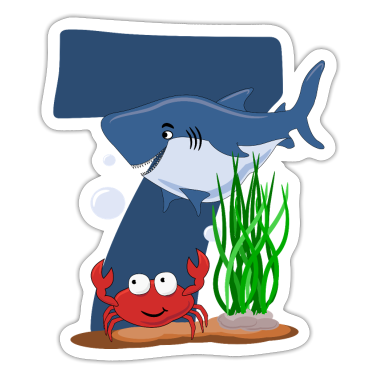 syntymäpäivä sanonta  - Shark vedenalainen maailma 7 syntymäpäivä