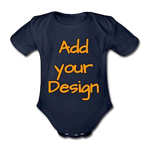 Organic Short-sleeved Baby Bodysuit dark navy