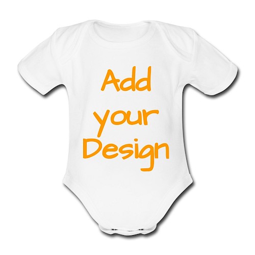Organic Short-sleeved Baby Bodysuit white