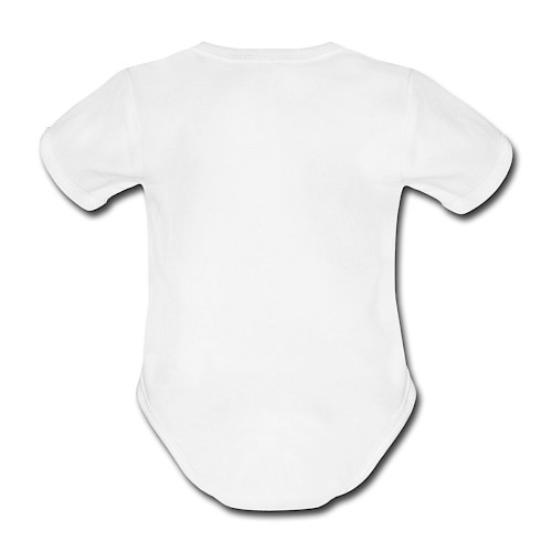 Organic Short-sleeved Baby Bodysuit Hinten white