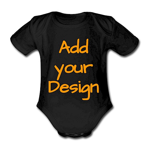 Organic Short-sleeved Baby Bodysuit black