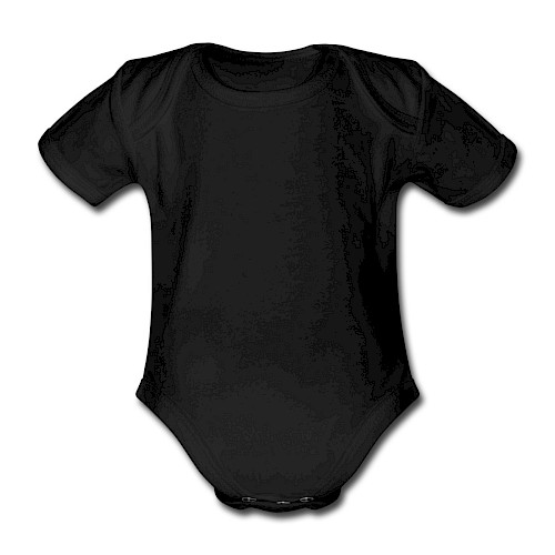 Organic Short-sleeved Baby Bodysuit Vorne black
