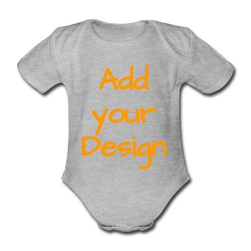 Organic Short-sleeved Baby Bodysuit heather grey