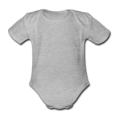 Organic Short-sleeved Baby Bodysuit Vorne heather grey