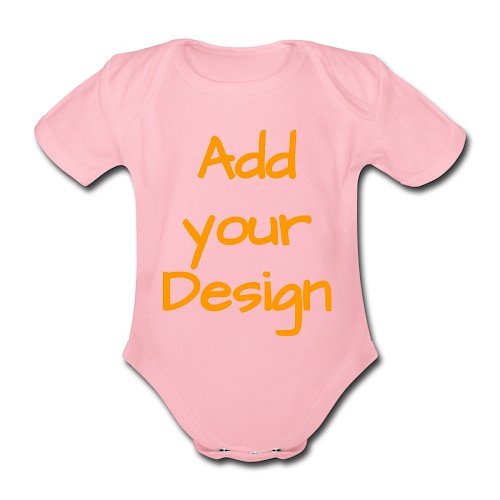 Organic Short-sleeved Baby Bodysuit light pink