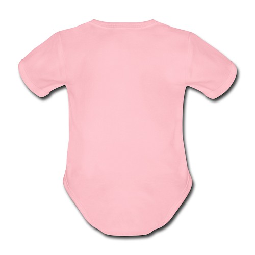 Organic Short-sleeved Baby Bodysuit Hinten light pink