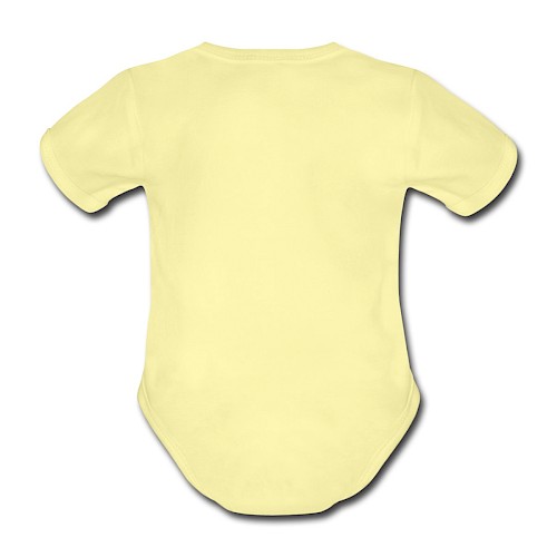 Organic Short-sleeved Baby Bodysuit Hinten washed yellow