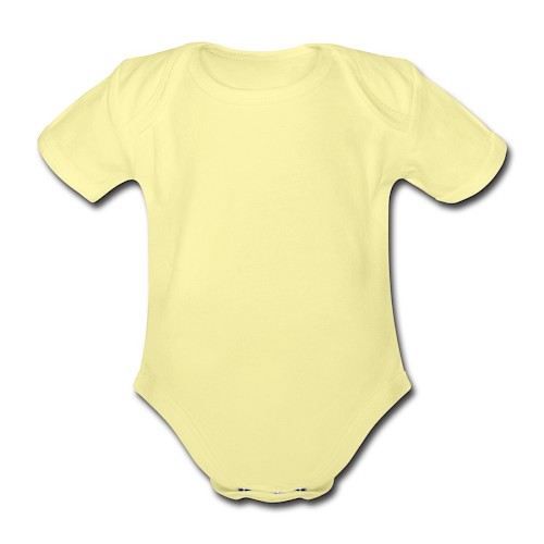 Organic Short-sleeved Baby Bodysuit Vorne washed yellow