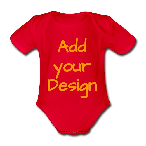 Organic Short-sleeved Baby Bodysuit red
