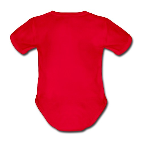 Organic Short-sleeved Baby Bodysuit Hinten red