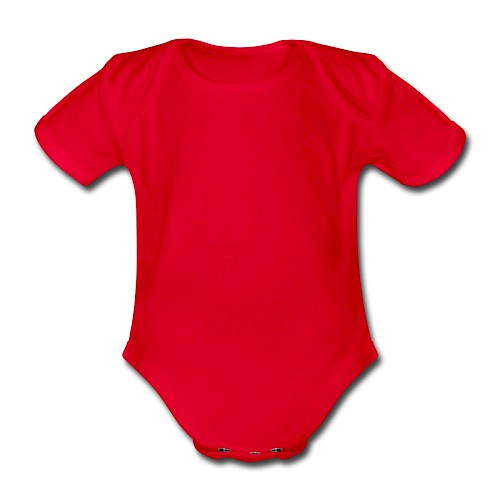 Organic Short-sleeved Baby Bodysuit Vorne red