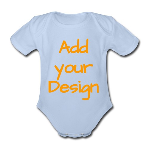 Organic Short-sleeved Baby Bodysuit sky