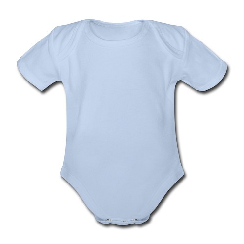 Organic Short-sleeved Baby Bodysuit Vorne sky