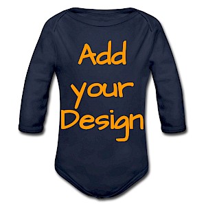 Organic Longsleeve Baby Bodysuit dark navy