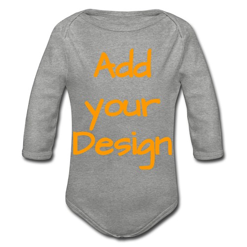 Body ecologico per neonato a manica lunga grigio melange