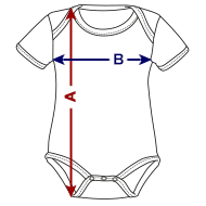 Body da neonato a manica corta, ecologico e in contrasto cromatico Panoramica delle dimensioni