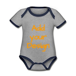 Organic Baby Contrasting Bodysuit heather grey/navy