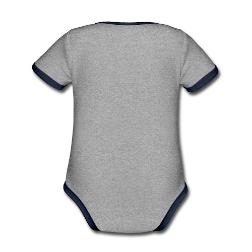 Baby Bio-Kurzarm-Kontrastbody Hinten Grau meliert/Navy