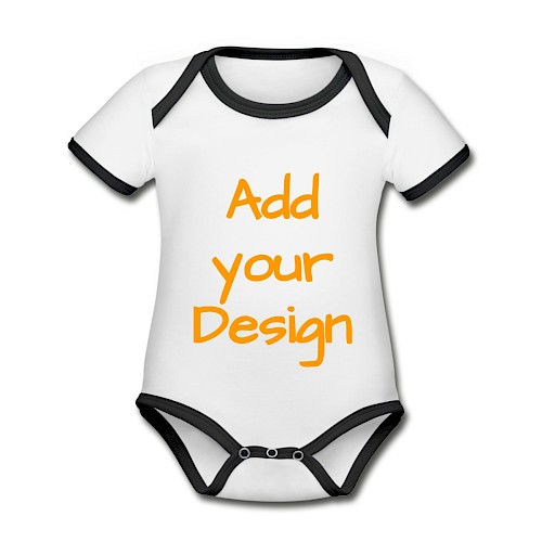 Body Bébé bio contrasté manches courtes blanc/noir