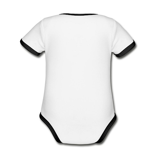 Body Bébé bio contrasté manches courtes Hinten blanc/noir